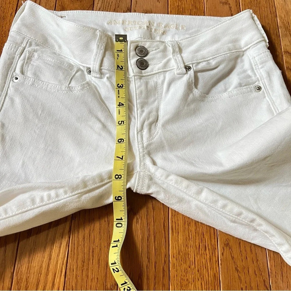 American Eagle Outfitters Women White Jeans Pants 2 Mid Rise Straight Leg Casual - Picture 12 of 16